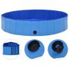 vidaXL Foldable Dog Swimming Pool Blue 63"x11.8" PVC