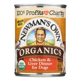 Newman's Own Organics Dog Food - Chicken and Liver - Case of 12 - 12.7 oz.