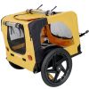 Yellow Outdoor Heavy Duty Foldable Utility Pet Stroller Dog Carriers Bicycle Trailer