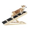 Tall Adjustable Pet Ramp;  Folding Portable Wooden Dog Cat Ramp;  Non-Slip Paw Traction Surface Dog Step for Car;  SUV;  Bed;  Couch;  Adjustable Heig