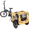 Yellow Outdoor Heavy Duty Foldable Utility Pet Stroller Dog Carriers Bicycle Trailer