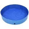 vidaXL Foldable Dog Swimming Pool Blue 63"x11.8" PVC