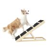 Tall Adjustable Pet Ramp;  Folding Portable Wooden Dog Cat Ramp;  Non-Slip Paw Traction Surface Dog Step for Car;  SUV;  Bed;  Couch;  Adjustable Heig