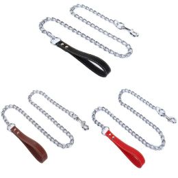 Dog Leash Dog Leash Dog Leash Anti-bite Chain Pet Product Dog Leash Metal Leash (Specification length * width: 4mm*180cm, Color: Red)