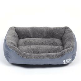 Washable Pet Dog Cat Bed Puppy Cushion House Pet Soft Warm Kennel Dog Mat Blanke (Color: gray, size: M)