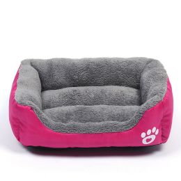 Washable Pet Dog Cat Bed Puppy Cushion House Pet Soft Warm Kennel Dog Mat Blanke (Color: Pink, size: 2XL)