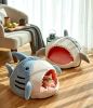 Washable Shark Cat House Cute Pet Sleeping Bed Warm Soft Cat Nest Kennel Kitten Cave